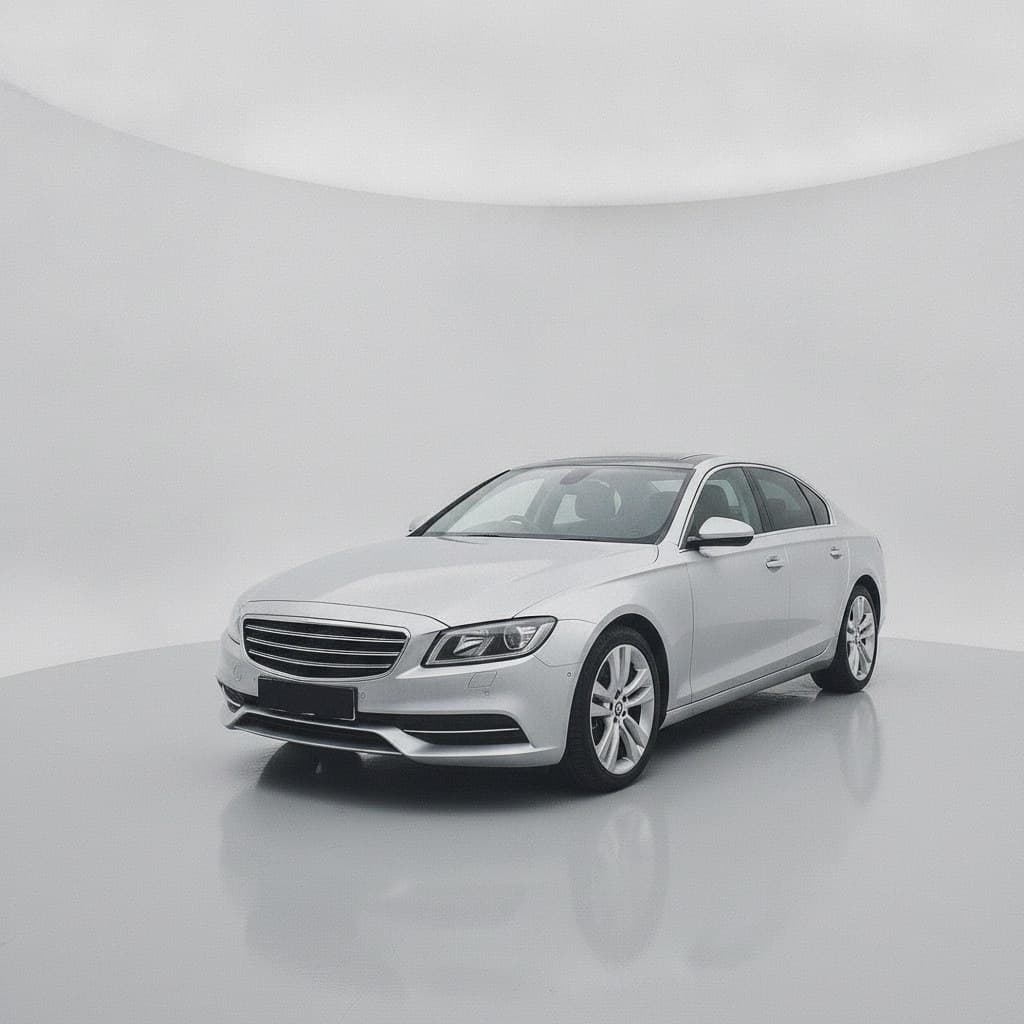 Same car with a clean studio background after AI enhancement
